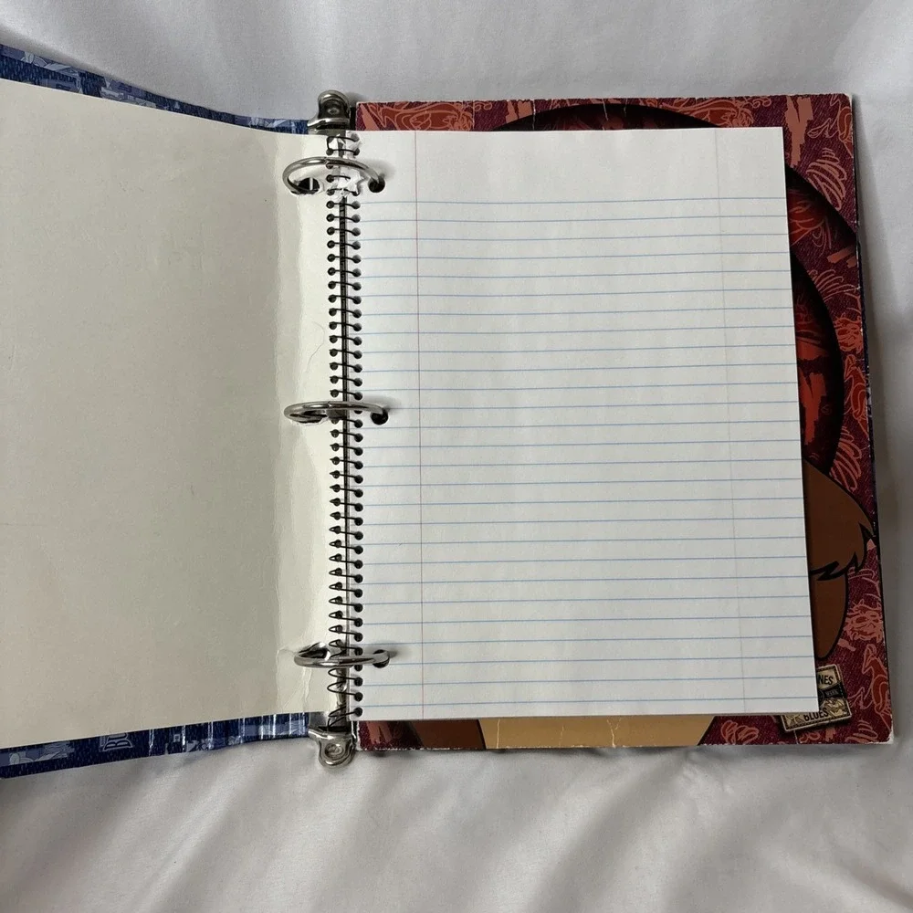 (2) Vtg Looney Tunes TAZ Tasmanian Devil 3-Ring Binders Folders 1990s‎